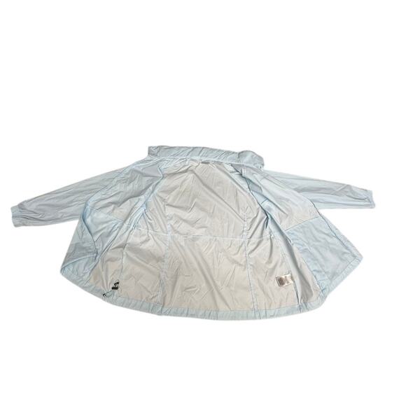 "COLUMBIA" Baby Blue Windbreaker Womens Jacket SZ 2X Zip Up 1 TINY FAINT SPOT - Picture 7 of 15